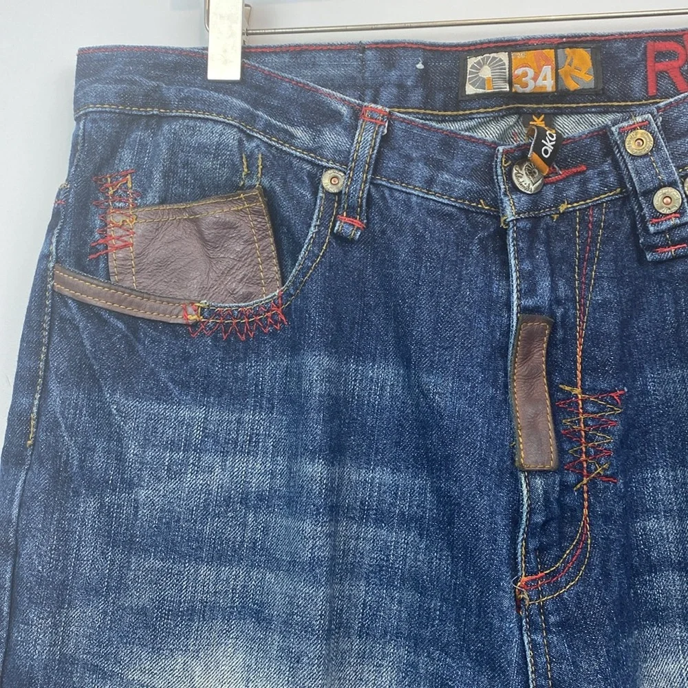 Baggy Akademiks Shorts • Native Warrior denim jorts 90s - 2000s jnco style - Picture 3 of 14